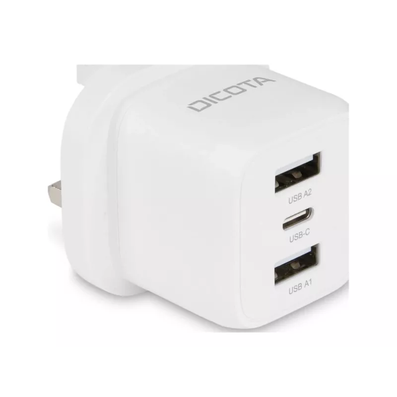 Dicota τροφοδοτικό - συμπαγές, laptop - 32 Watt - 3 A - 3 θύρες εξόδου (USB-C, 2 x USB)