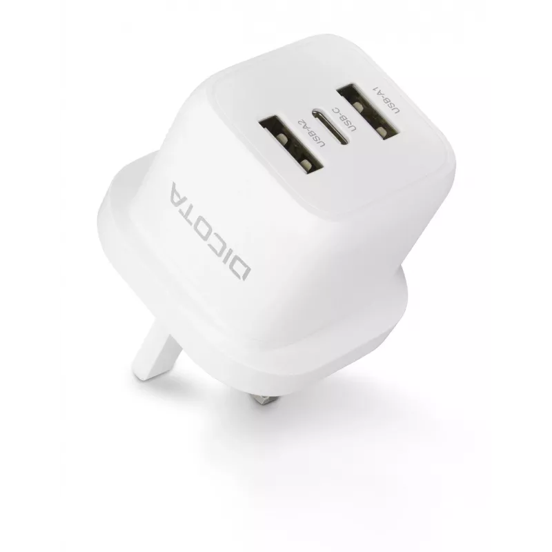 Dicota τροφοδοτικό - συμπαγές, laptop - 32 Watt - 3 A - 3 θύρες εξόδου (USB-C, 2 x USB)