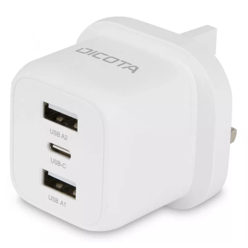 Dicota τροφοδοτικό - συμπαγές, laptop - 32 Watt - 3 A - 3 θύρες εξόδου (USB-C, 2 x USB)