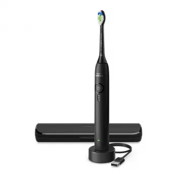 Επαναφορτιζόμενη ηχητική οδοντόβουρτσα Philips 3100 series HX4033/32 — μπαταρία ιόντων λιθίου, 1 λαβή, 1 κεφαλή, λειτουργία Daily Care, μαύρη