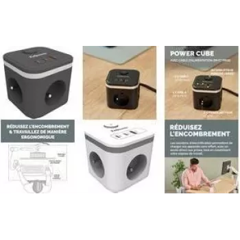 Fellowes Κύβος πρίζας Power Cube, Type E, λευκό - για την αγορά: F - 1 τεμ. (100137170)