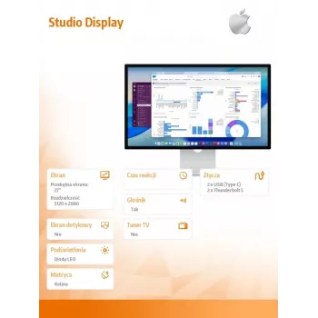 Οθόνη Apple Studio Display (Standard γυαλί) με βάση με δυνατότητα κλίσης και ρύθμισης ύψους