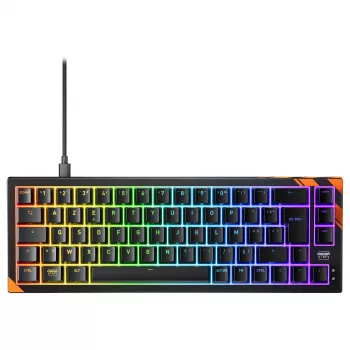 Μηχανικό πληκτρολόγιο gaming Cherry K5 PRO TMR COMPACT — 65% AZERTY, USB ενσύρματο, οπίσθιος φωτισμός RGB, μαύρο/πορτοκαλί