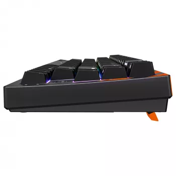 Μηχανικό πληκτρολόγιο gaming Cherry K5 PRO TMR COMPACT — 65% AZERTY, USB ενσύρματο, οπίσθιος φωτισμός RGB, μαύρο/πορτοκαλί