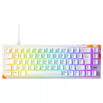 Μηχανικό πληκτρολόγιο gaming Cherry K5 Pro TMR Compact — 65% QWERTY USB ενσύρματο, RGB, μαγνητικός διακόπτης, πορτοκαλί/λευκό