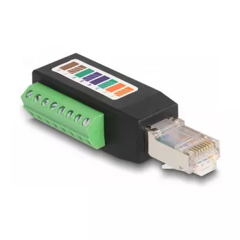 Βύσμα RJ45 DeLOCK Cat.5e σε αντάπτορα κλέμας 90° γωνιακό