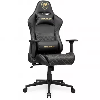 Καρέκλα gaming universal COUGAR Gaming ARMOR ONE V2 επενδεδυμένο κάθισμα μαύρο χρυσό
