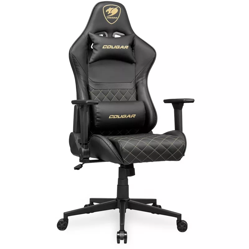 Καρέκλα gaming universal COUGAR Gaming ARMOR ONE V2 επενδεδυμένο κάθισμα μαύρο χρυσό