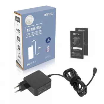 MITSU AC Adapter USB-C 45 W Type-C (Μαύρο) — Τροφοδοτικό USB-C 45W για φορητές συσκευές