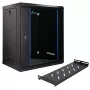 Extralink Lite 12U 530X400 ΕΠΙΤΟΙΧΙΟ Rack cabinet Μαύρο Με ράφι