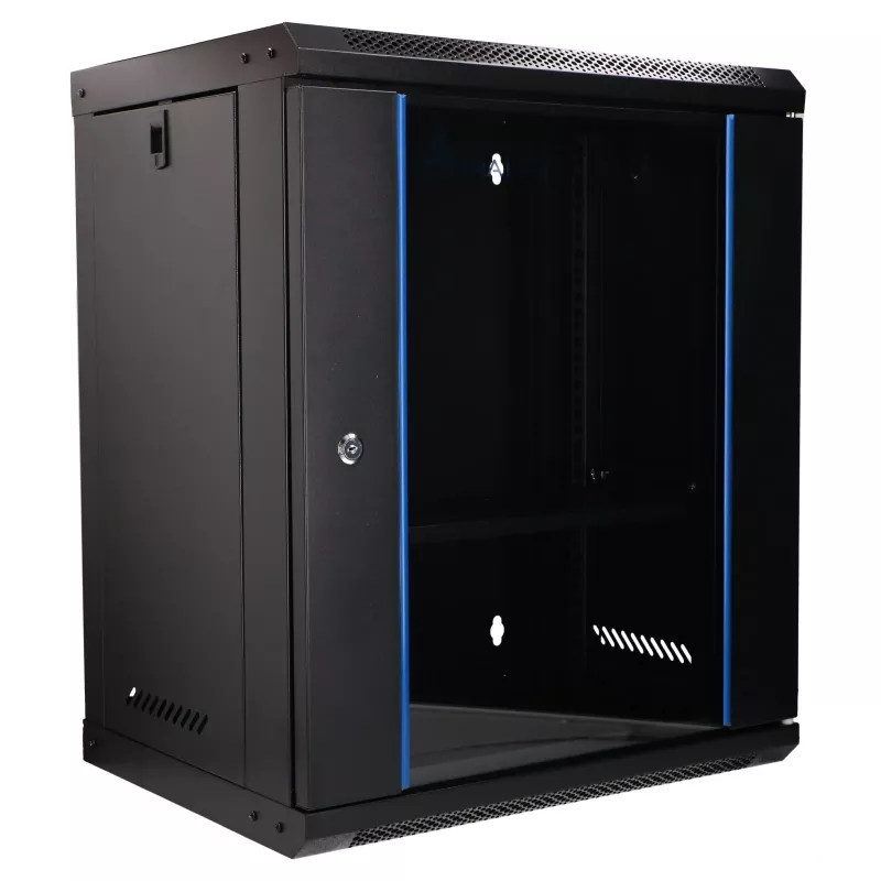Extralink Lite 12U 530X400 ΕΠΙΤΟΙΧΙΟ Rack cabinet Μαύρο Με ράφι