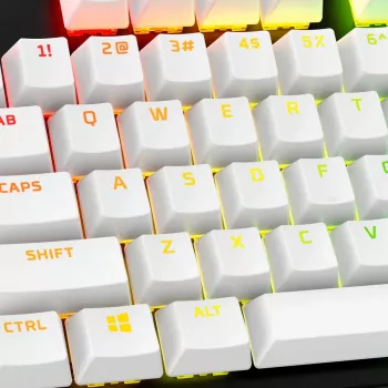 Σετ καπακιών πλήκτρων πληκτρολογίου, HP HyperX Full Key Set Keycaps, λευκό, συμβατό με HyperX και τα περισσότερα μηχανικά πληκτρολόγια