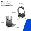 HP Poly Voyager Focus 2-M USB-C-C Headset με προσαρμογέα USB-C/A και βάση φόρτισης Poly+ 3 έτη