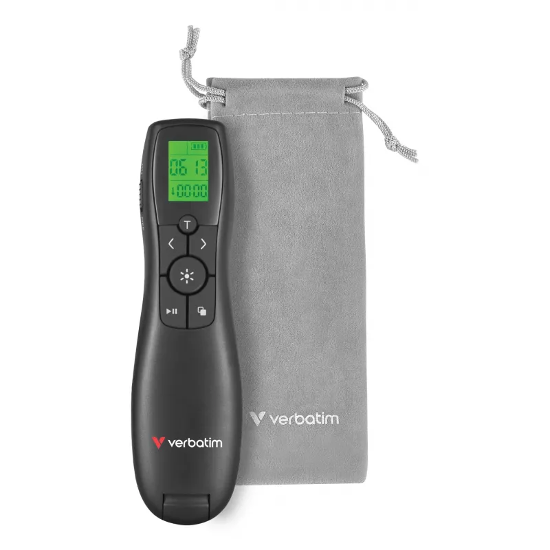 Verbatim Keynote ασύρματος παρουσιαστής με οθόνη LCD, RF, USB, 30 m, μαύρο