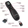 Verbatim Keynote ασύρματος παρουσιαστής με οθόνη LCD, RF, USB, 30 m, μαύρο
