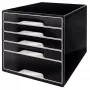 Leitz Desk Cube 5-drawer, 5 συρτάρια, πλαστικό, μαύρο, 1 τεμ., 270 mm, 287 mm