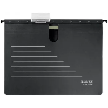 Leitz Alpha® Recycle κρεμαστός φάκελος από χαρτόνι, A4, μαύρο, χαρτόνι, 348 mm, 2 mm, 270 mm