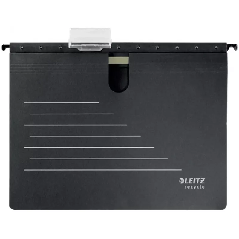 Leitz Alpha® Recycle κρεμαστός φάκελος από χαρτόνι, A4, μαύρο, χαρτόνι, 348 mm, 2 mm, 270 mm