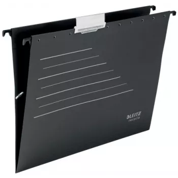 Leitz Alpha® Recycle κρεμαστός φάκελος από χαρτόνι, A4, μαύρο, χαρτόνι, 80 g/m², 150 φύλλα, 348 mm