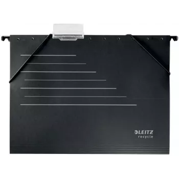 Leitz Alpha® Recycle κρεμαστός φάκελος από χαρτόνι, A4, μαύρο, χαρτόνι, 80 g/m², 150 φύλλα, 348 mm