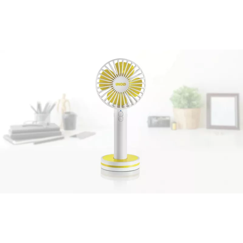 Unold Breezy 86610 Ανεμιστήρας χειρός, λευκό/κίτρινο