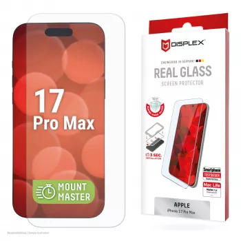 Tempered Glass Screen Protector e.v.i. Displex (10H) για Apple iPhone 17 Pro Max — ανθεκτικό σε γρατσουνιές, κραδασμούς και ακαθαρσίες, 1 τεμ.