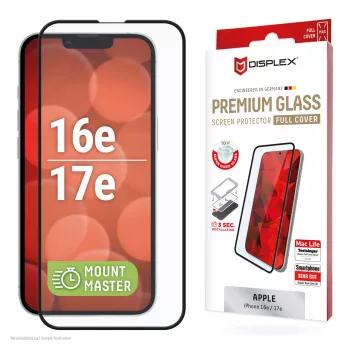 Displex Premium Προστατευτικό γυαλί από σκληρυμένο γυαλί (Πλήρης κάλυψη, 10H) για Apple iPhone 16e/17e