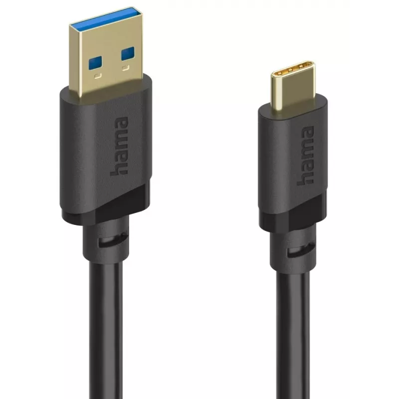 Hama 00202006 Καλώδιο USB USB 3.2 Gen 1 (3.1 Gen 1) 1,5 m USB A USB C 5 Gbit/s μαύρο
