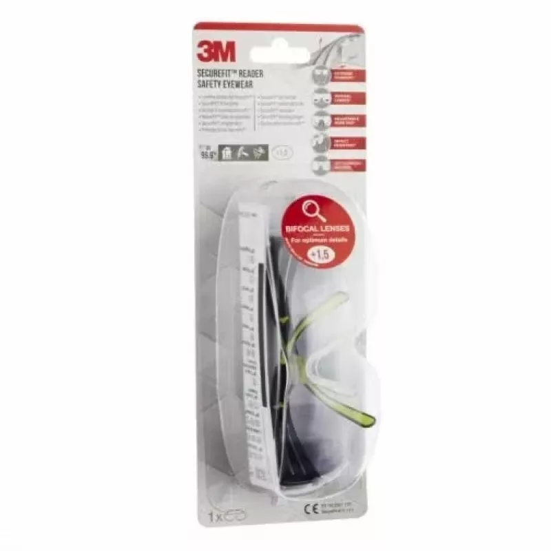 3M SF415C1 Γυαλιά προστασίας Πολυανθρακικό (PC) Μαύρο, Κίτρινο