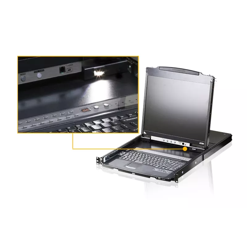 ATEN CL5800N-ATA-EG Κονσόλα rack 48,3 cm (19 inch) Μαύρο