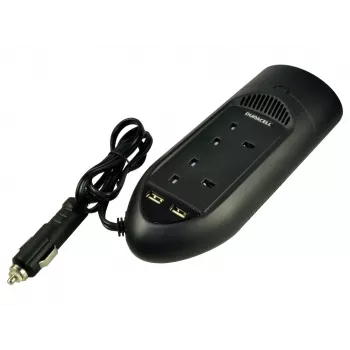 Duracell 175W Μετατροπέας με διπλή υποδοχή UK, Universal, Auto, 12 V, 175 W, 12 V, DC σε AC