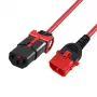 ACT Καλώδιο τροφοδοσίας C13 IEC Lock+ - C14 IEC Lock Dual Locking κόκκινο 0,50 m, PC3613