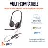 HP Poly Blackwire 3225 στερεοφωνικό headset USB-C +3,5-mm βύσμα +προσαρμογέας USB-C/A (Bulk)