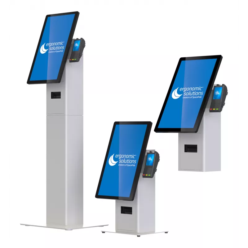 Σετ kiosk Ergonomic Solutions SpacePole Mini Kiosk Countertop μαύρο μέταλλο