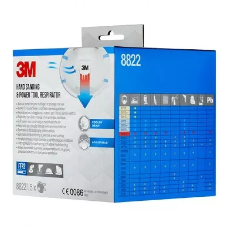 3M Cool Flow 8822 FFP2 NR D μάσκες αναπνοής μίας χρήσης, 5 τεμ. (8822PRO5)