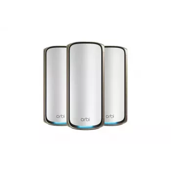 NETGEAR Orbi 970 Series Quad-Band WiFi 7, συσκευασία 3 τεμ. Quad-Band (2,4 GHz / 5 GHz-1 / 5 GHz-2 / 6 GHz) Wi-Fi 6 (802.11ax) γκρι εσωτερικό