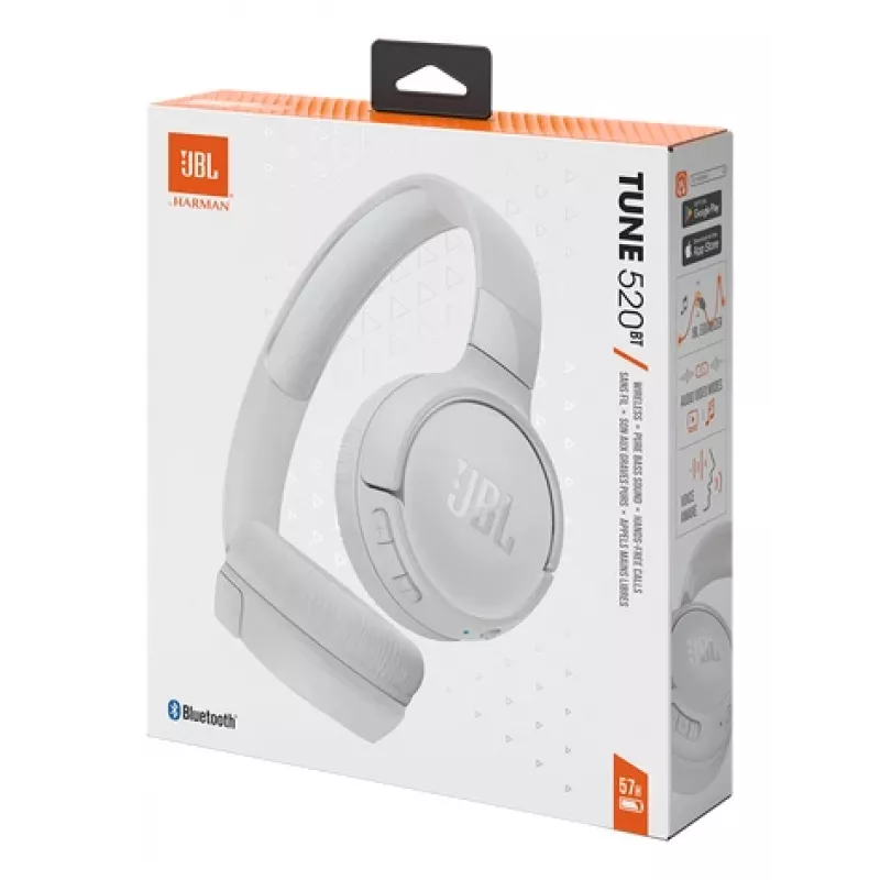 JBL Tune 520BT Headset Ασύρματο Κεφαλής Κλήσεις/Μουσική USB Type-C Bluetooth Λευκό