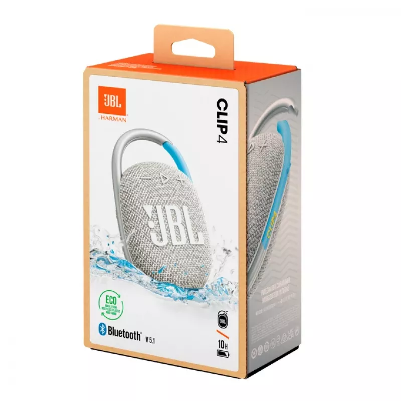 JBL Clip 4 Eco Στερεοφωνικό φορητό ηχείο Μπλε, Λευκό 5 W