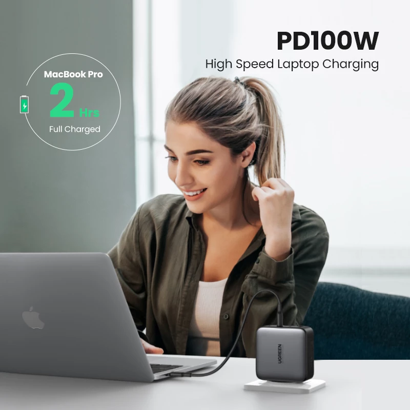 Φορτιστής Ugreen Nexode 100W GaN USB-C USB-A γρήγορη φόρτιση 3 θύρες