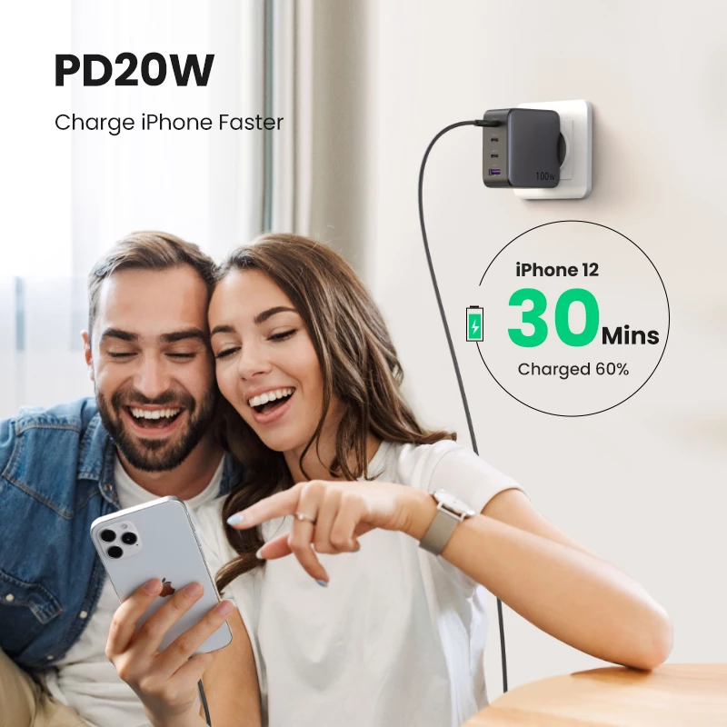 Φορτιστής Ugreen Nexode 100W GaN USB-C USB-A γρήγορη φόρτιση 3 θύρες