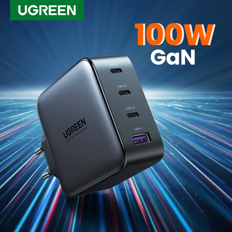 Φορτιστής Ugreen Nexode 100W GaN USB-C USB-A γρήγορη φόρτιση 3 θύρες