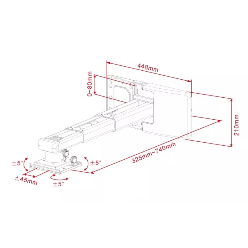 Βάση προβολέα Multibrackets M Projector Mount Short Throw Deluxe 300-700 Medium Βάση τοίχου 25 kg Λευκό