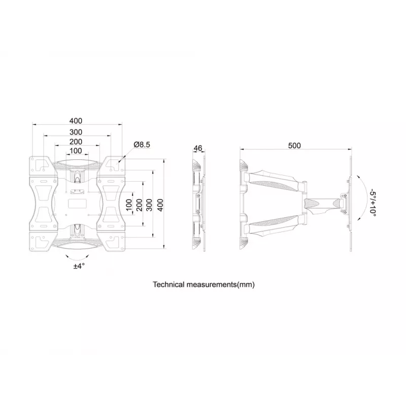 Multibrackets M VESA Flexarm Πλήρως κινητό Μεμονωμένο 400x400