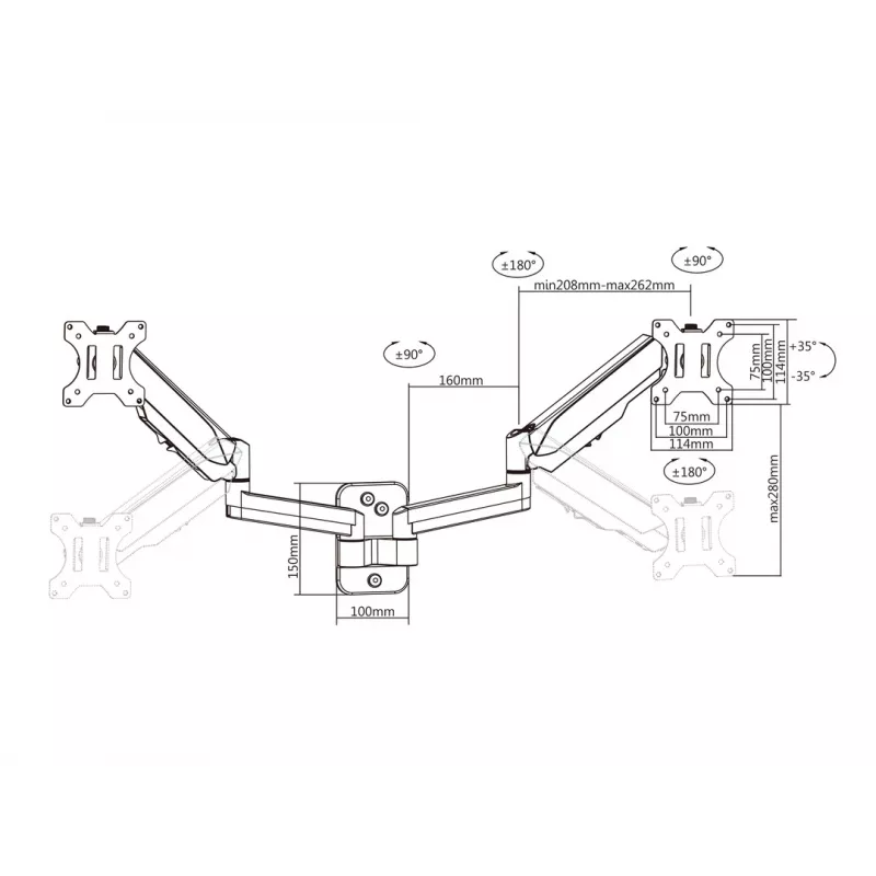 Multibrackets M Βάση οθόνης Τοίχου Basic Dual 16 kg 17-32 ίντσες Μαύρο