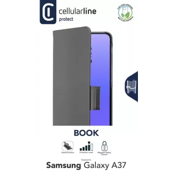 Cellularline BOOK 3 – Galaxy A37 θήκη βιβλίου με μαγνητικό κλείσιμο, θήκη καρτών και εύκολη αφαίρεση κάρτας. Προστατεύει το τηλέφωνό σας, χωρίς να εμποδίζει την πρόσβαση σε κουμπιά και θύρες.