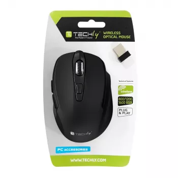 Techly IM 102-WBK ποντίκι Office δεξιόχειρας RF Wireless οπτικό 1600 DPI