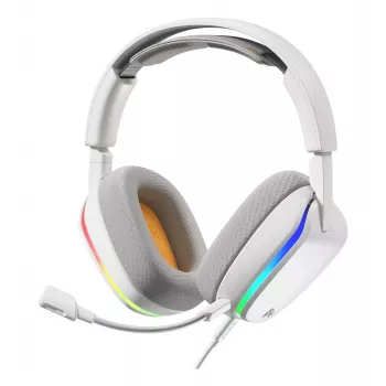 Glorious Gaming Glorious GHS Eternal RGB - Στερεοφωνικό RGB Gaming Headset για PC, PS5, PS4, Switch - Ειδικά συντονισμένα γωνιακά drivers, ρυθμιζόμενο, κρυστάλλινο αφαιρούμενο μικρόφωνο, USB-C - Ανθεκτικό, άνεση όλη μέρα και νύχτα - Λευκό