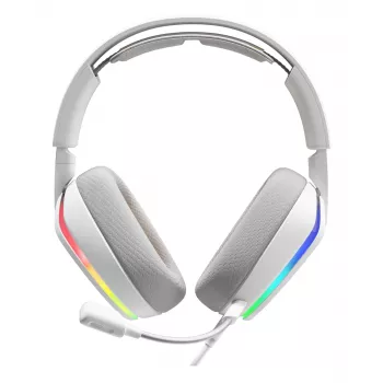Glorious Gaming Glorious GHS Eternal RGB - Στερεοφωνικό RGB Gaming Headset για PC, PS5, PS4, Switch - Ειδικά συντονισμένα γωνιακά drivers, ρυθμιζόμενο, κρυστάλλινο αφαιρούμενο μικρόφωνο, USB-C - Ανθεκτικό, άνεση όλη μέρα και νύχτα - Λευκό