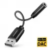 Axagon ADA-HA USB-A σε 3,5-mm Καρφί Hi-Res DAC Προσαρμογέας ήχου, 384 kHz/32 Bit, Στερεοφωνικός