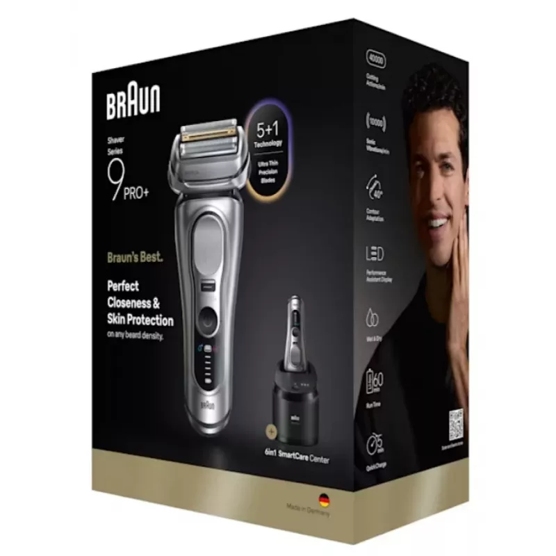 Κοπτικό μεμβράνης Braun Series 9 Pro+ 9667CC Ασημί Ανοξείδωτο ατσάλι